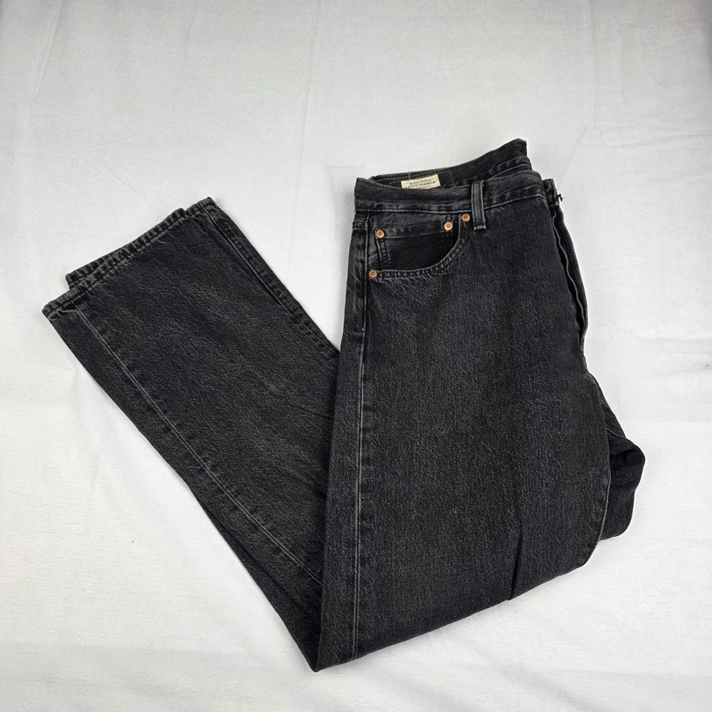 Levis Premium 501 XX Jeans Mens Size 34x32 Black Wash Straight Leg Denim Pants